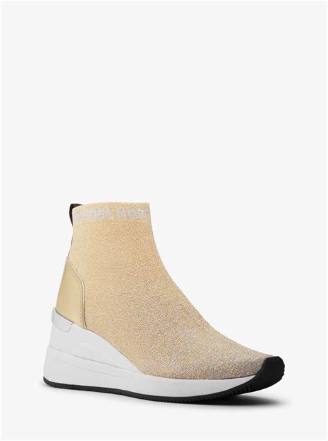 michael kors metallische stiefelette|Skyler Metallic Stretch Knit Sock Boot .